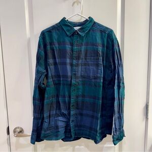 Men's Urban Outfitters Blue & Green Plaid Shirt